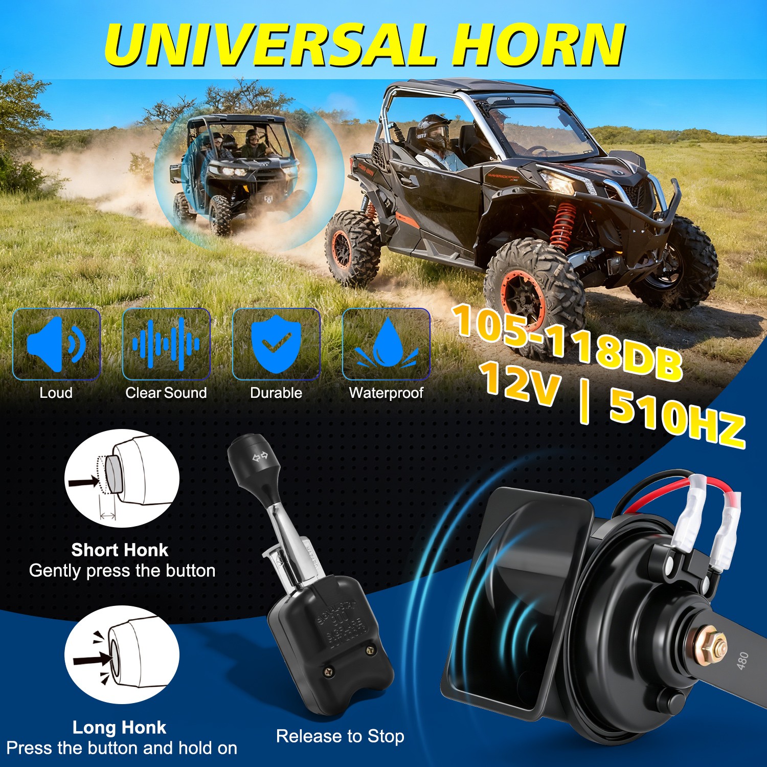 For Polaris Ranger Fullsize Midsize 500 570 UTV Turn Signal Kit w/Horn Plug Play