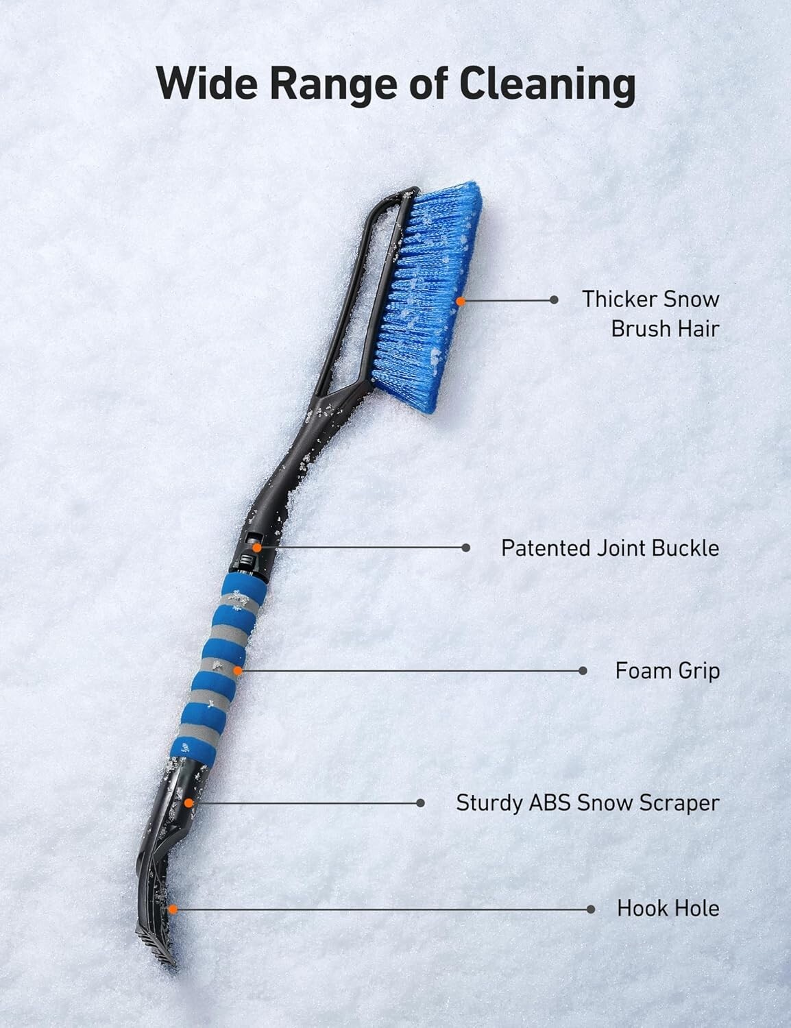 Durable 2-Pack Snow Brush and Ice Scrapers – Light on Paint, Heavy in Snow