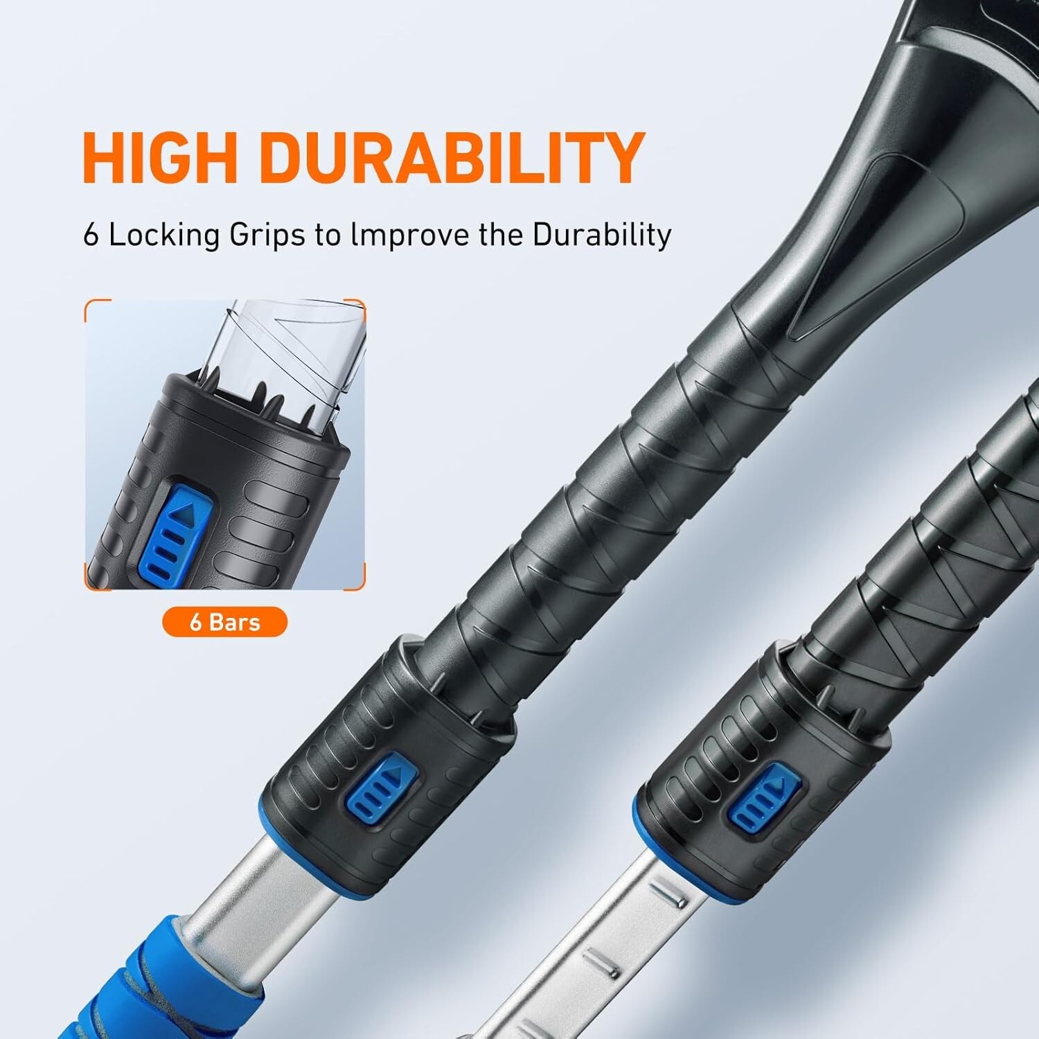 Multi-Limit Length Snow Brush with 360° Pivot Head for Complete Snow Clearance