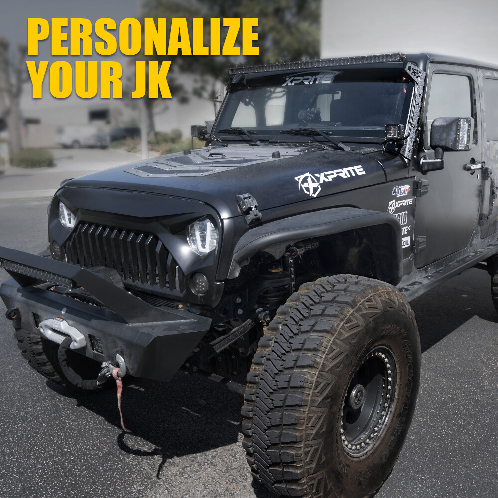 50″ Light Bar Mount Bracket w/ Spotlight Holder For Jeep Wrangler JK 2007-2018