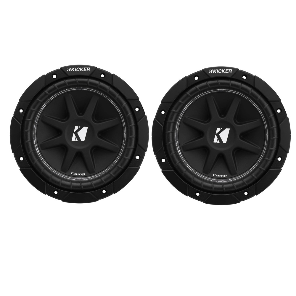 (2) Kicker C84 8″ Comp Series Single 4-ohm Subwoofer