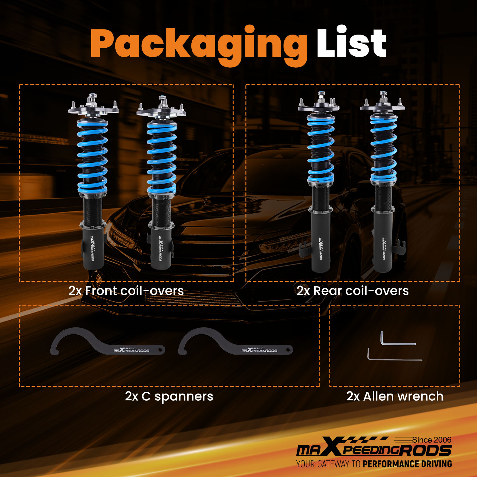 MaXpeedingrods 24 Level Coilover Suspension Kit For Subaru Legacy BD/BG/BK 93-99
