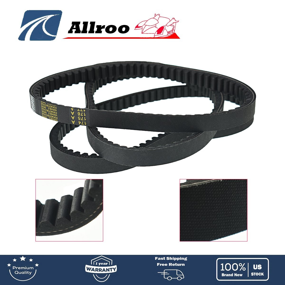 3X Go Kart Drive 725 Belt For 30 Series Torque Converter Clutch Set Assymetrical