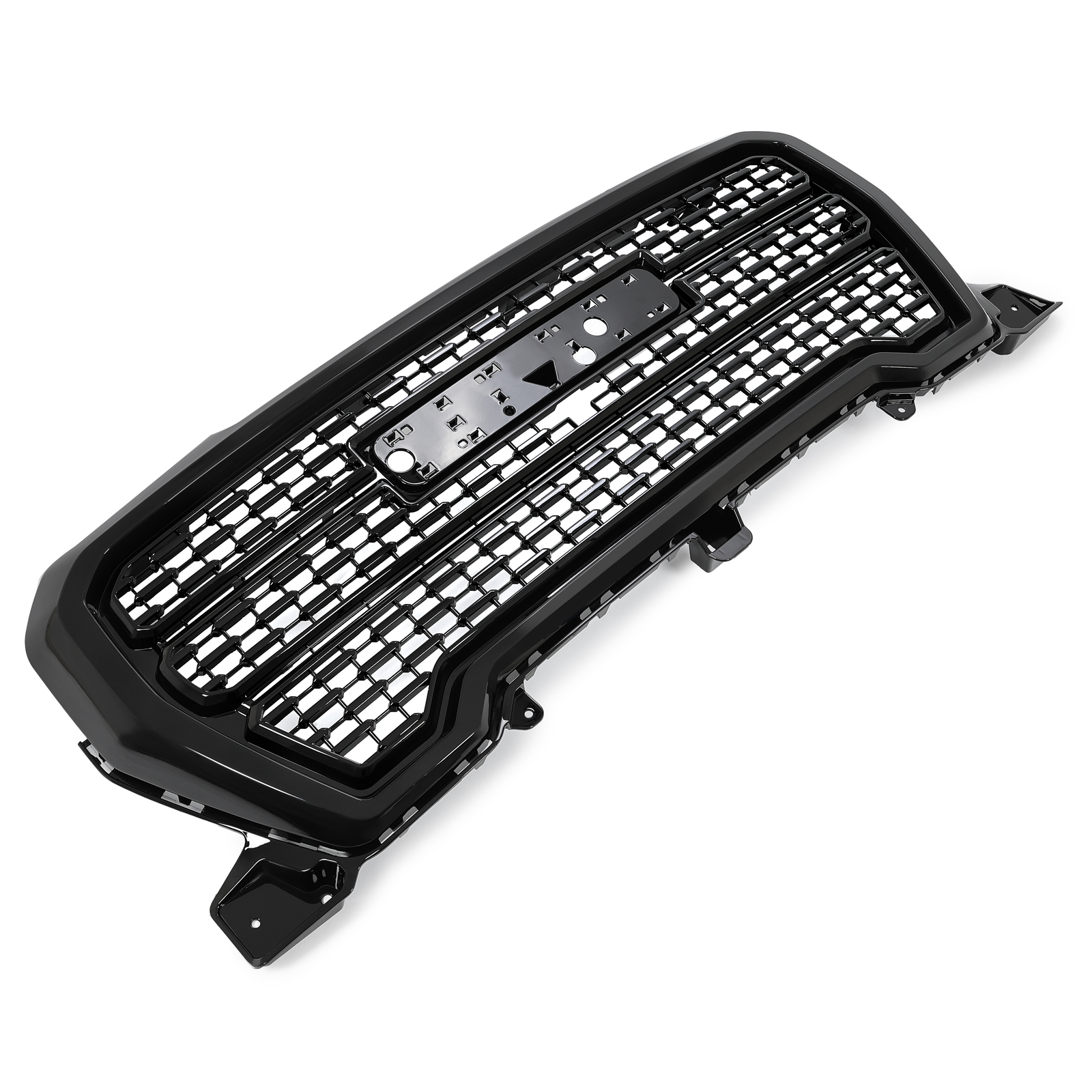 Gloss Black Front Upper Grille ABS Grill For GMC Sierra 1500 Denali 2019-2021