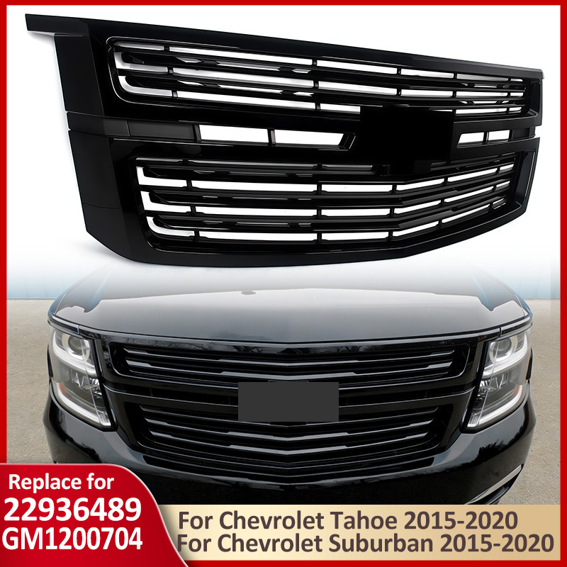 Front Upper Grille Gloss Black For Chevy Tahoe/Suburban LTZ 2015-2020 #GM1200704