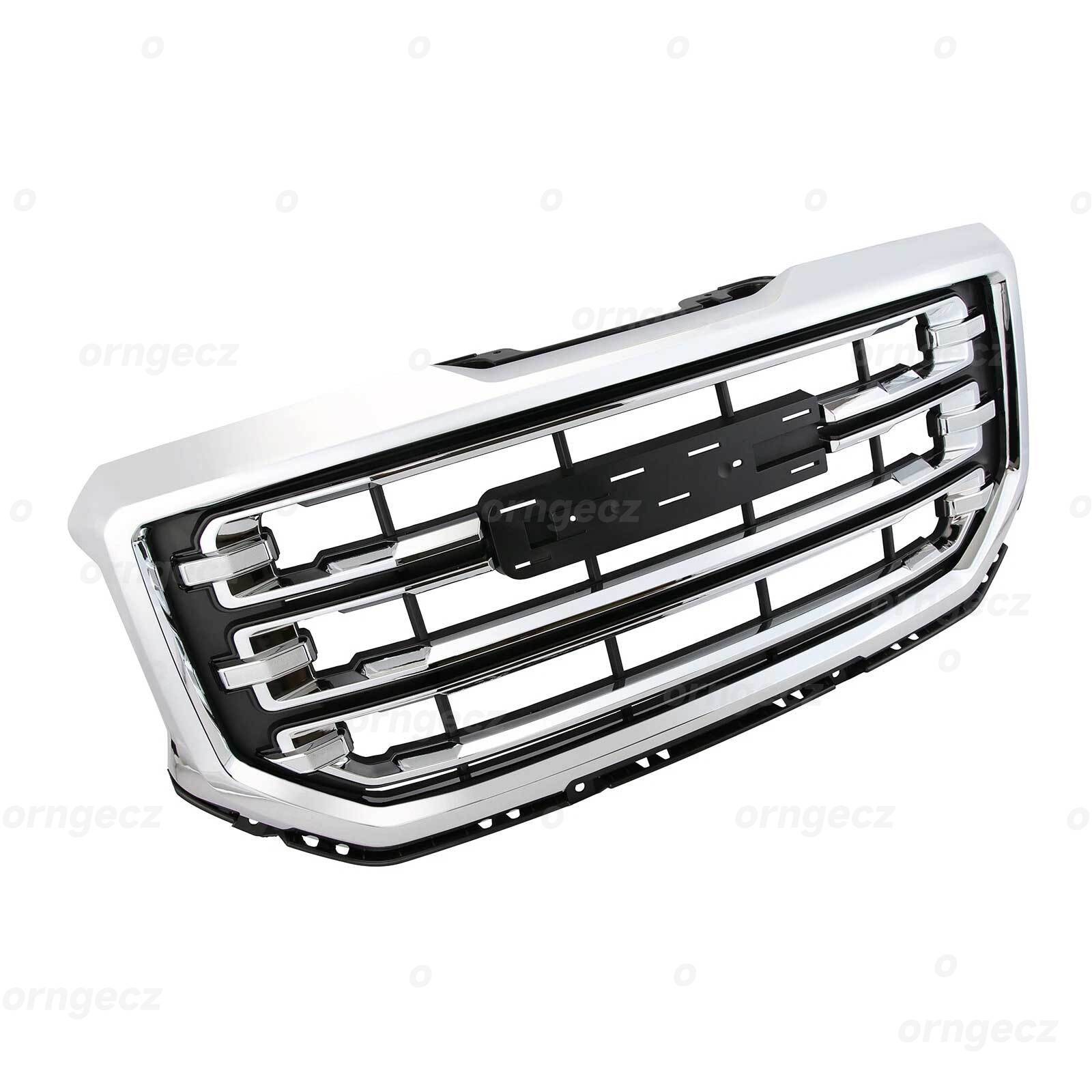 Front Upper Bumper Grille GM1200743 For GMC Sierra 1500 2016-2019 Black Chrome