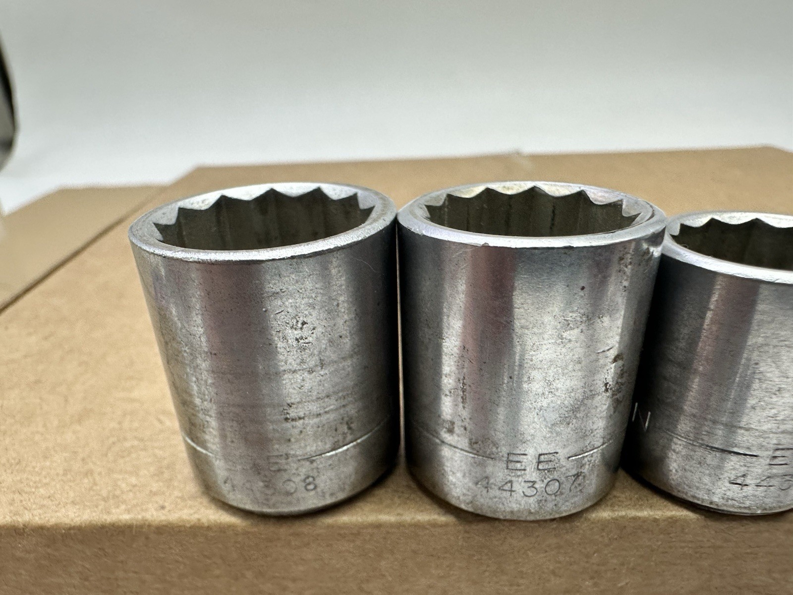 Vtg Craftsman Shallow Socket Set 3/8 Drive Metric 19 17 15 11 EE- USA 12 Point