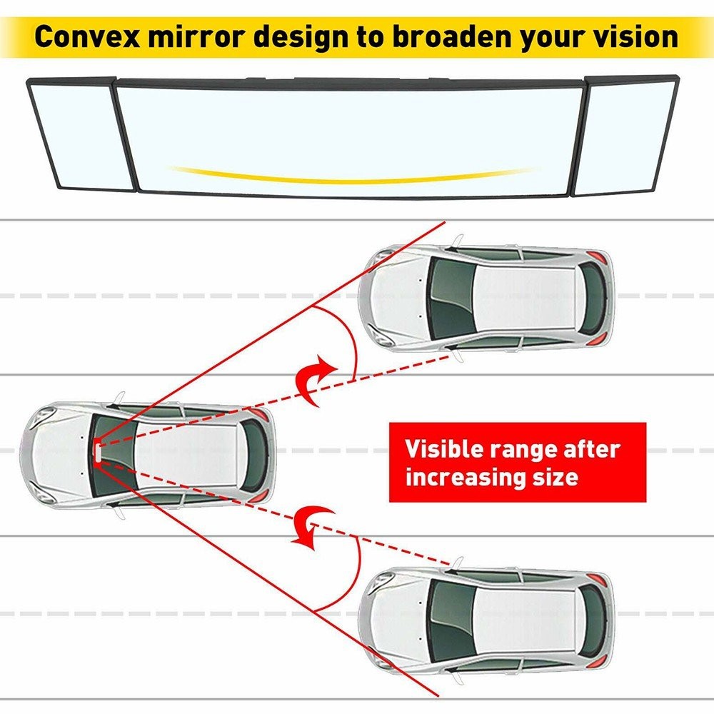 39cm Extendable Car Interior Rear View Mirror Rearview Wide Angle Windshield EAC