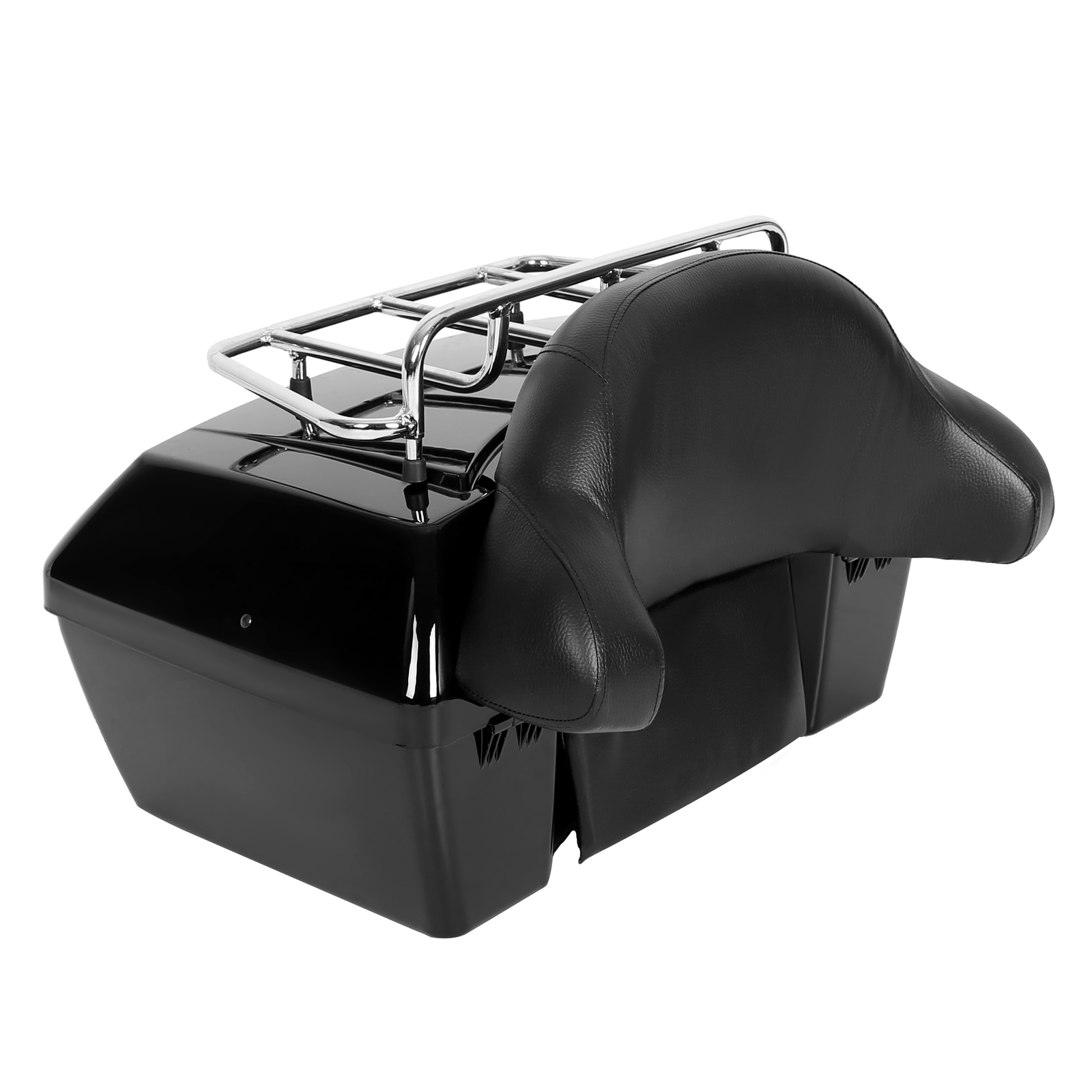 Hard Motorcycle Trunk Luggage Case Tail Box W/Backrest For Harley Yamaha Suzuki