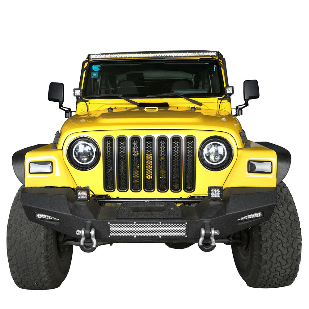 7PCS Front Grille Clip-in Mesh Insert Cover Guard For 1997-2006 Jeep Wrangler TJ