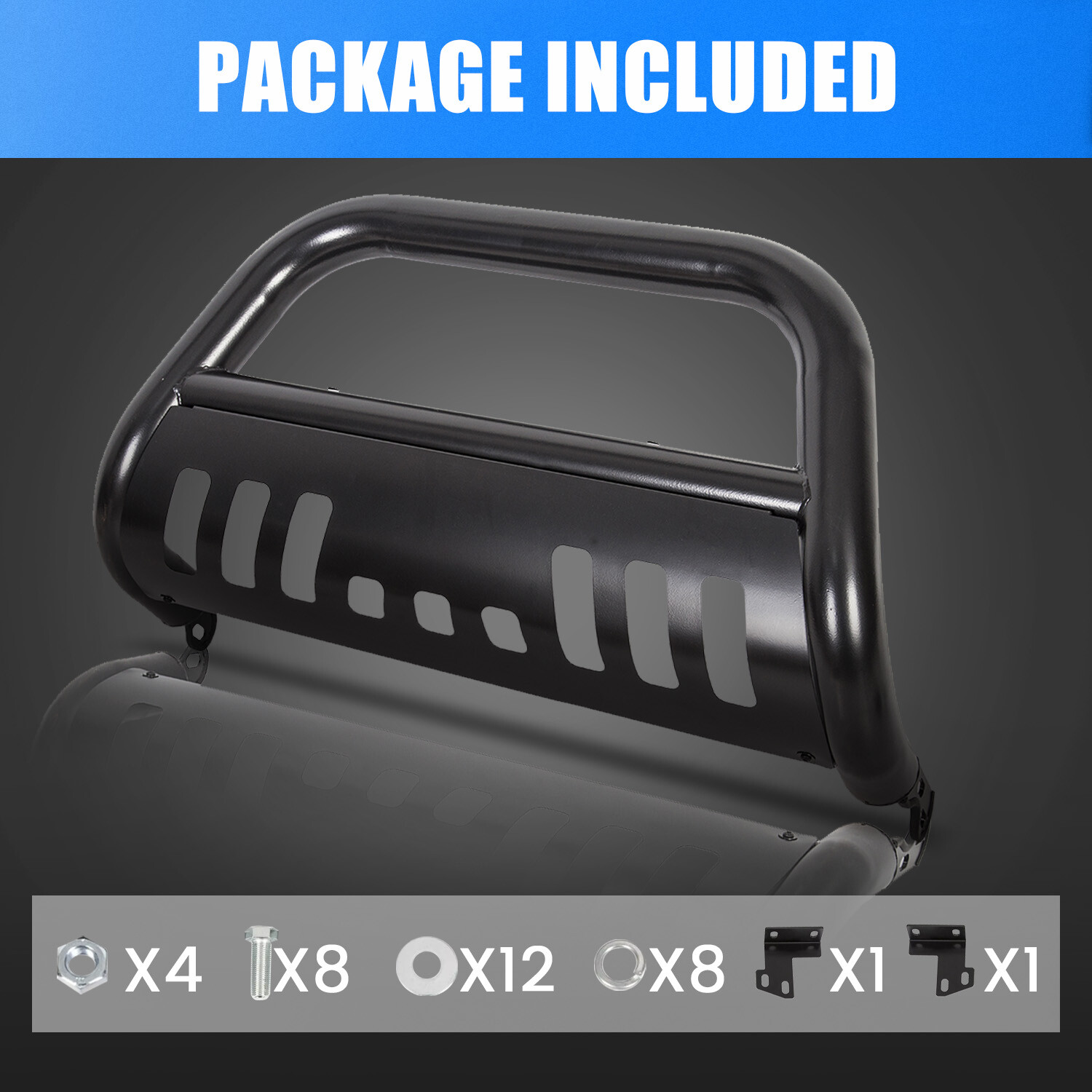 FOR 05-21 NISSAN FRONTIER PATHFINDER BLACK 3″ BULL BAR PUSH BUMPER GRILLE GUARD