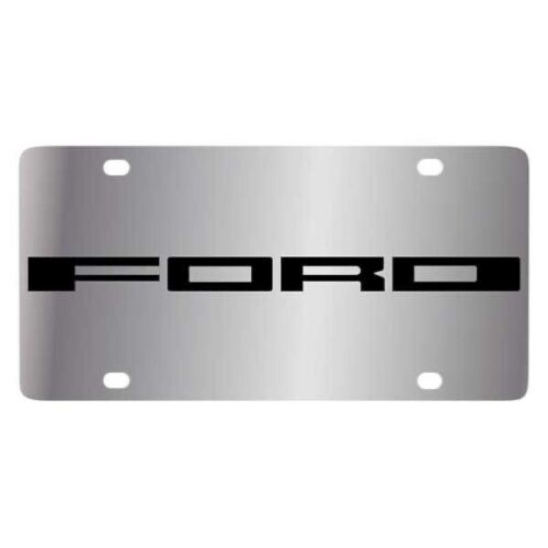 Eurosport Daytona Ford Motor Company Polished License Plate w Black Ford Logo