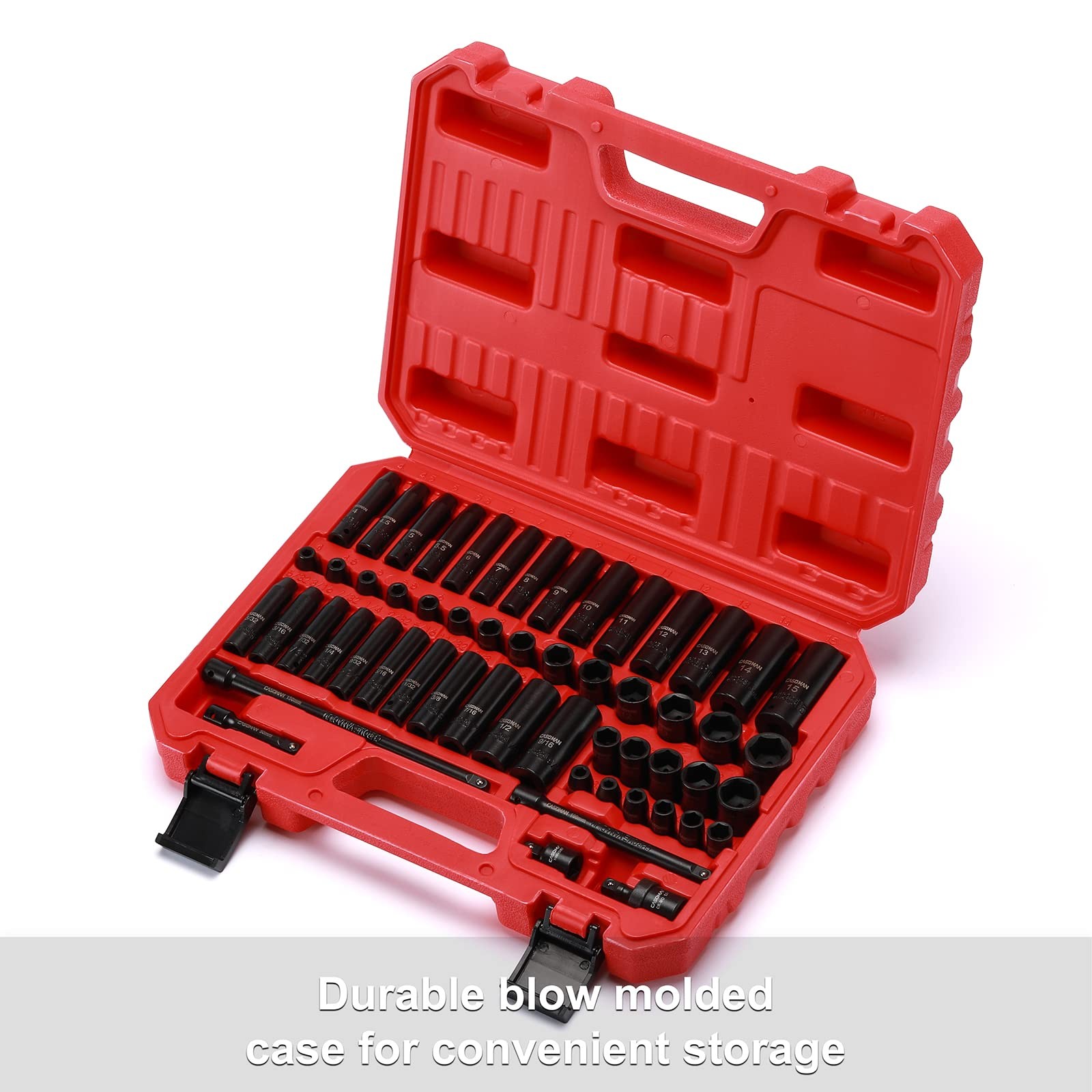 55PCS 1/4″ Drive Impact Socket Set Shallow Deep SAE Metric 6-Pt _ SALE OFF