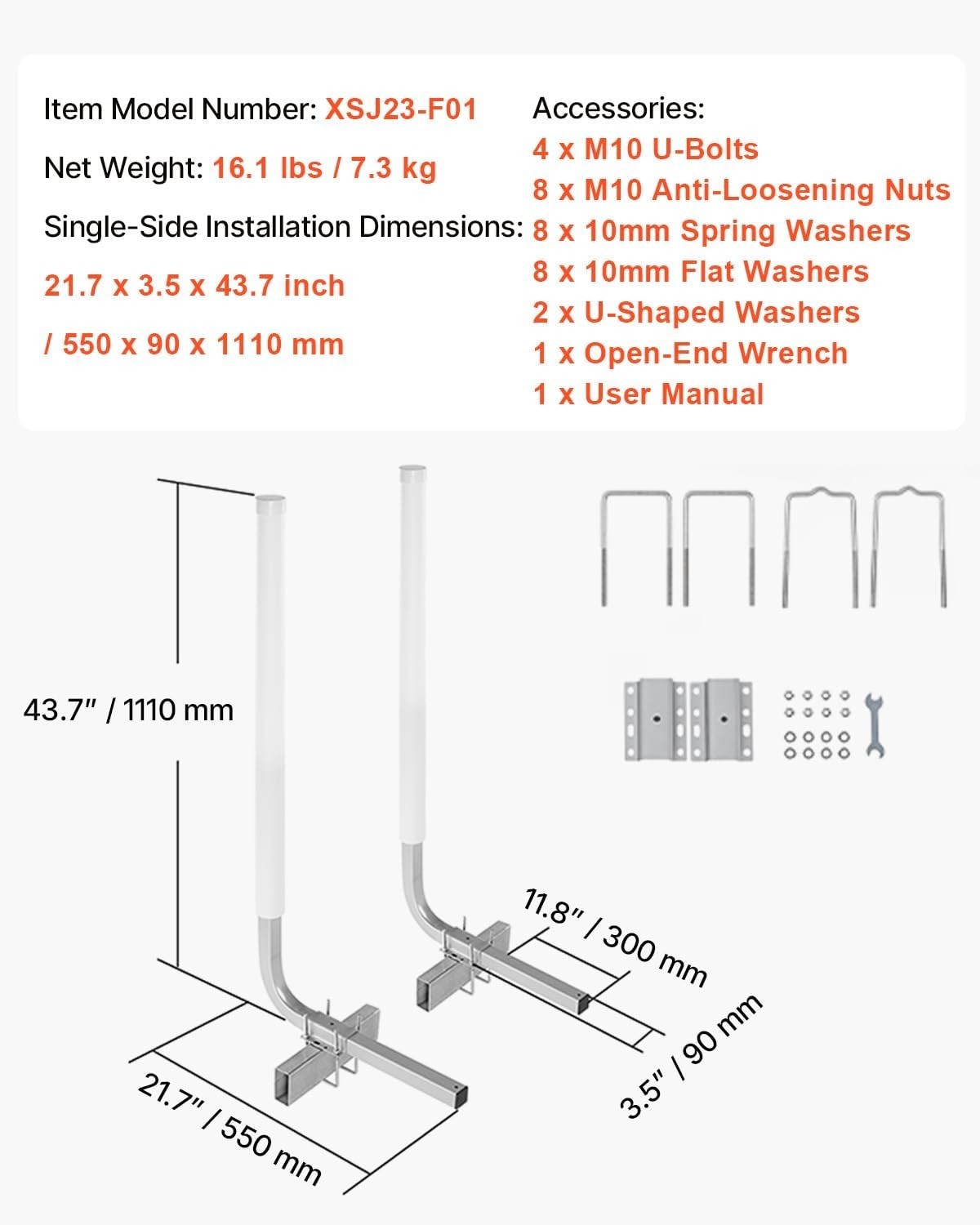 Easy Installation Trailer Guide Poles – 16.7″ to 60″ Adjustable for All Trailers