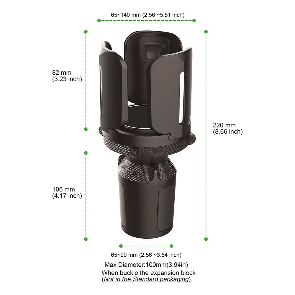 Adjustable Cup Holder Expander Fits Car Truck SUV Large Bottles Mugs 2.95-5.5in