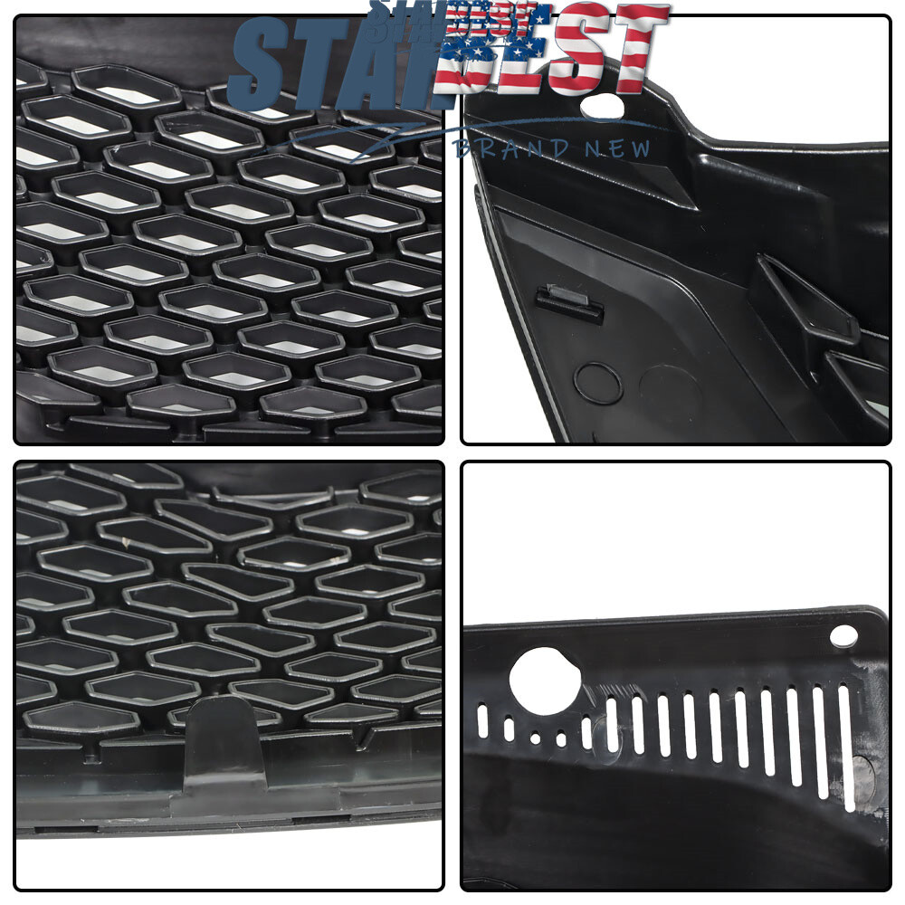 Gloss Black Front Upper Grille Grill Honeycomb Fit For 2011-2017 Toyota Sienna