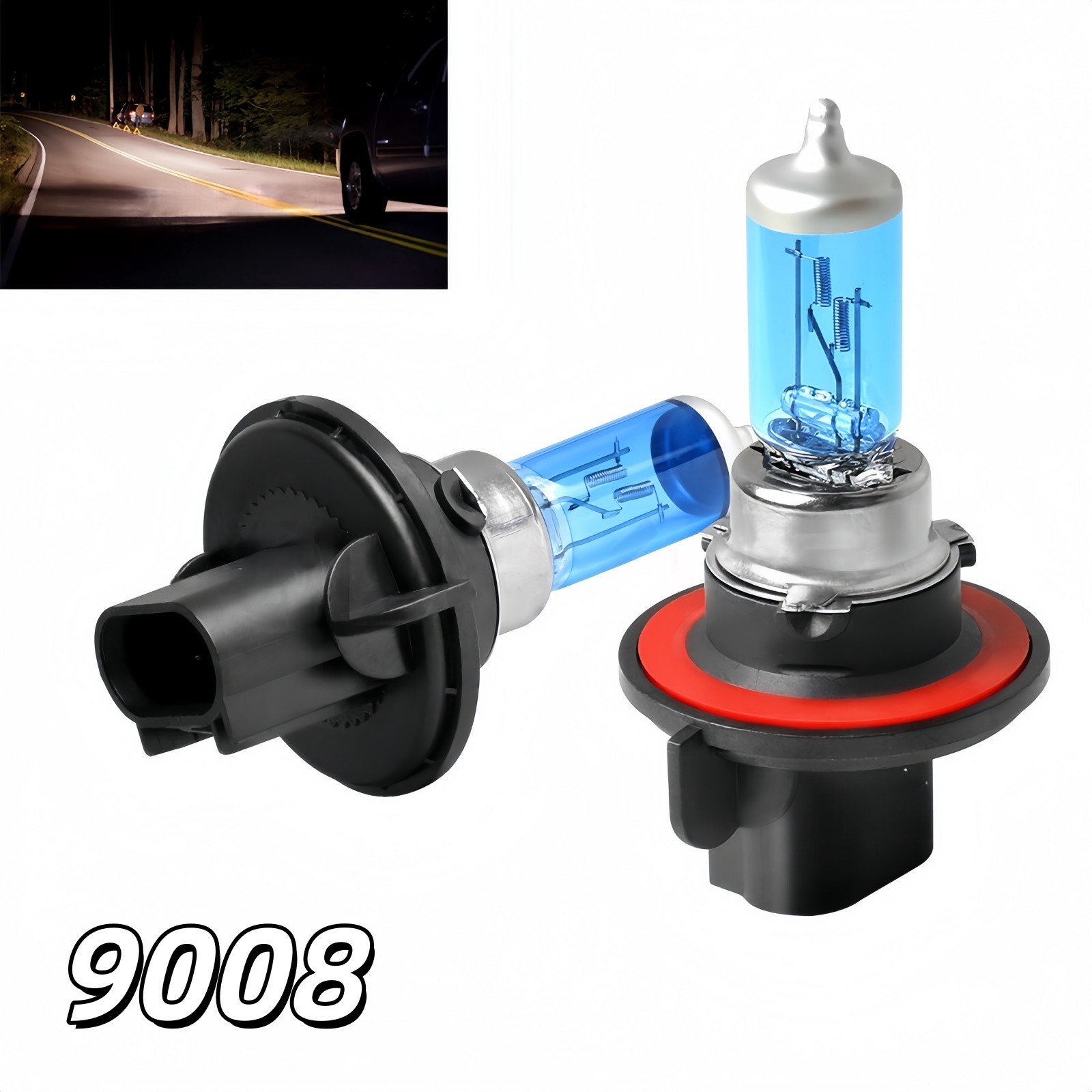 2PCS 9008 H13 Warm White Halogen Headlight Bulb Kit High/Low Beam 300% Bright US