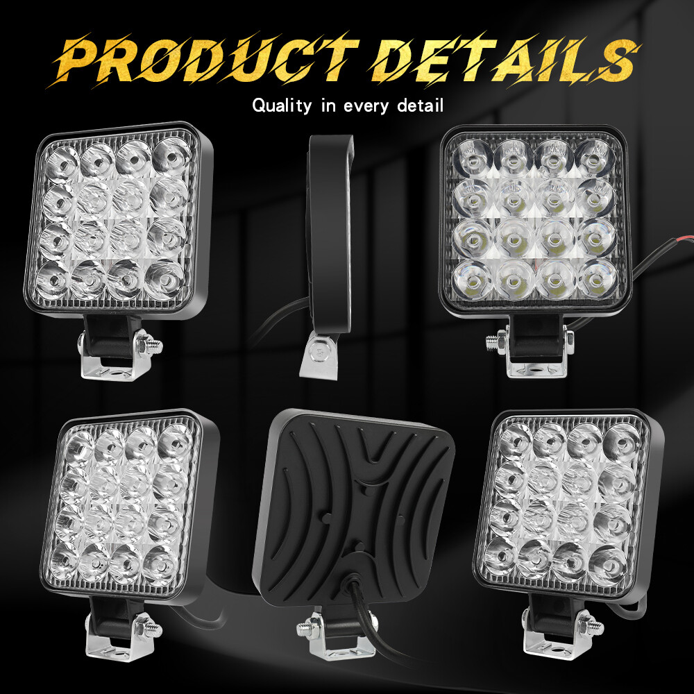 1200W 10PCS 4″Inch 12V LED Work Light Bar Flood Pod Driving Off-Road Tractor 4WD