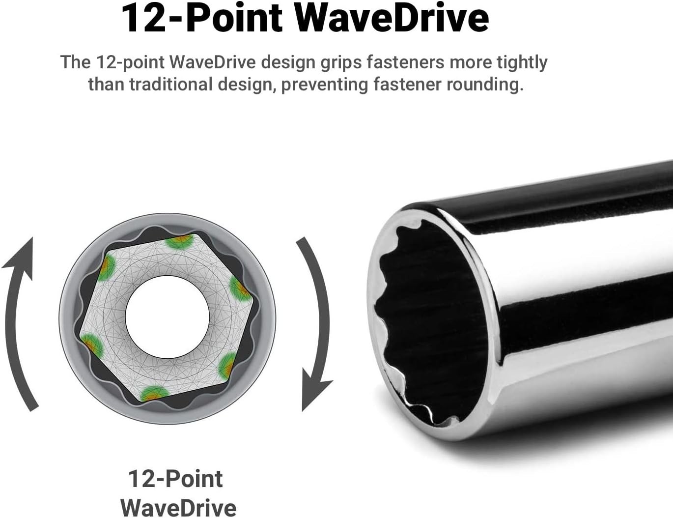11 mm Deep Socket – 1/4 in. Drive, 12-Point Chrome Vanadium Steel