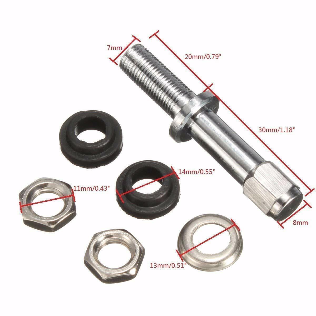 4Pcs TR48 Bolt Screw On Tire Valve Stem Chrome Metal High Pressure Flush W/ .