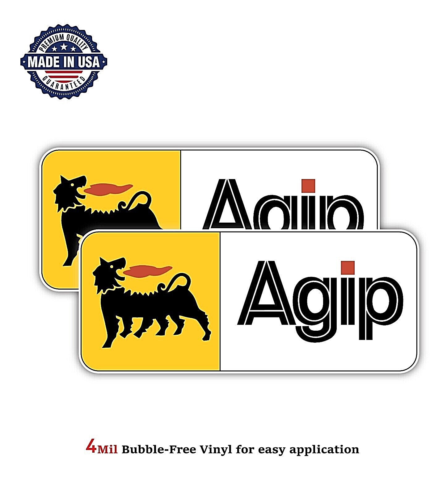 AGIP RACING OIL ITALY VINYL DECAL STICKER CAR BUMPER 4MIL BUBBLE FREE US MADE