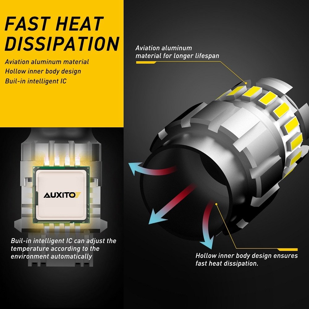 AUXITO 3156 3157 LED Backup Reverse Light Bulbs 6000K White Super Bright 2800LM
