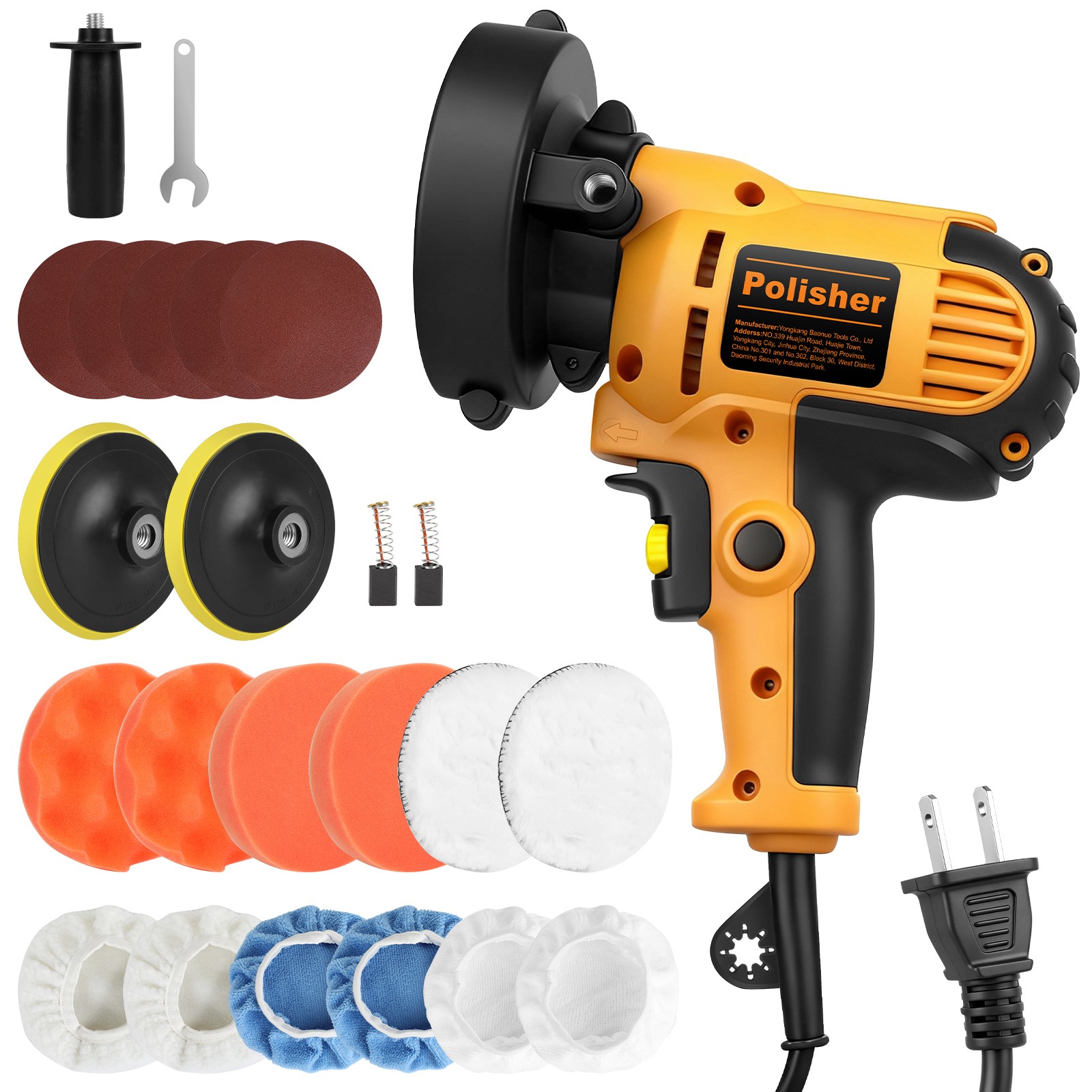 ✅Car Polisher Buffer Sander 800W Polishing Machine Kit Waxing with 5″ Pad Bonnet