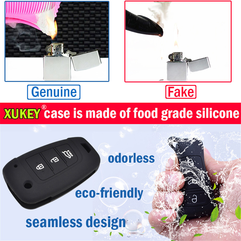 2x Silicone Smart Key Fob Cover Case For 4 Button Remote Nissan Rogue Frontier