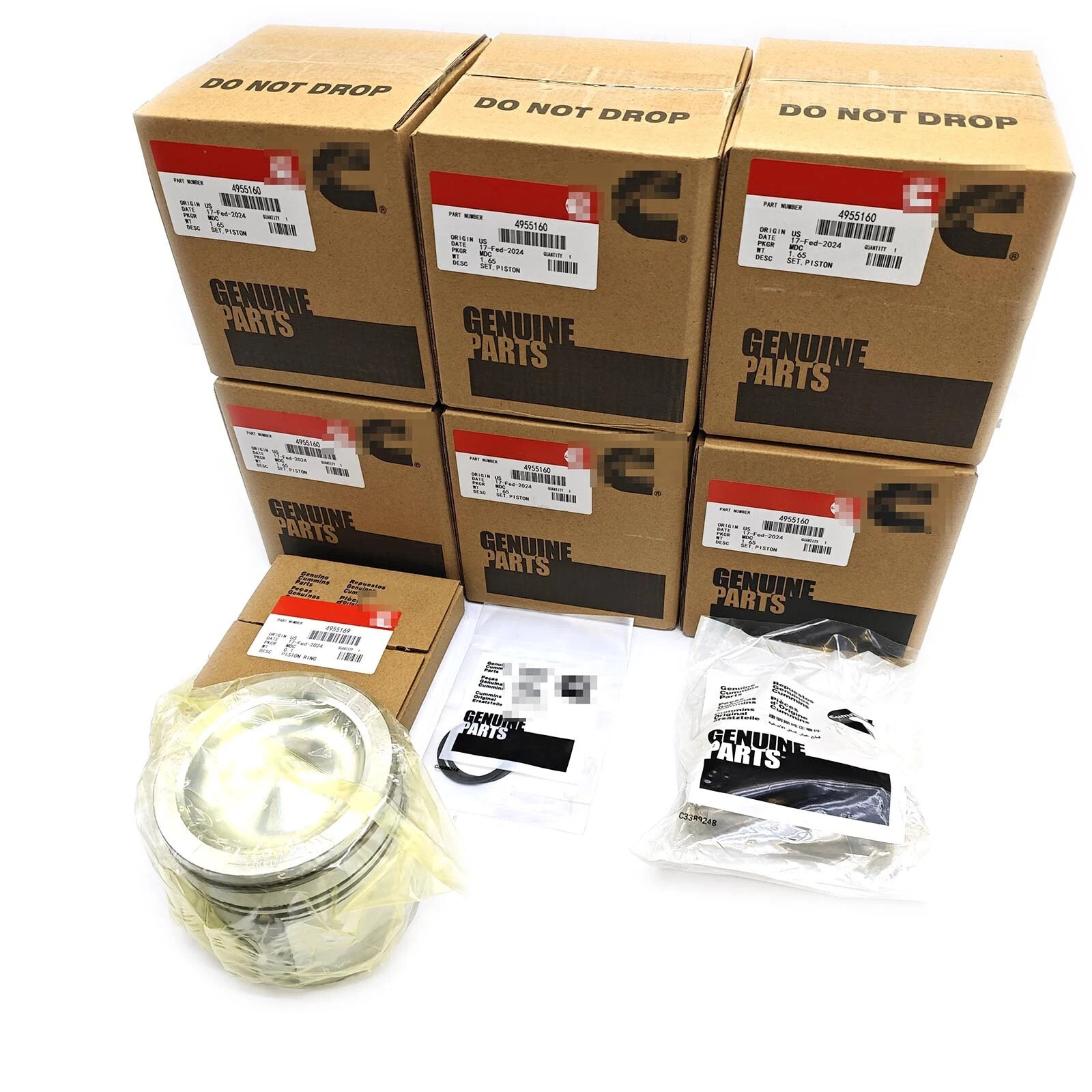 Piston Set w/ Pins&Rings fits Cummins 6.7 QSB Industrial Performance STD Size 6