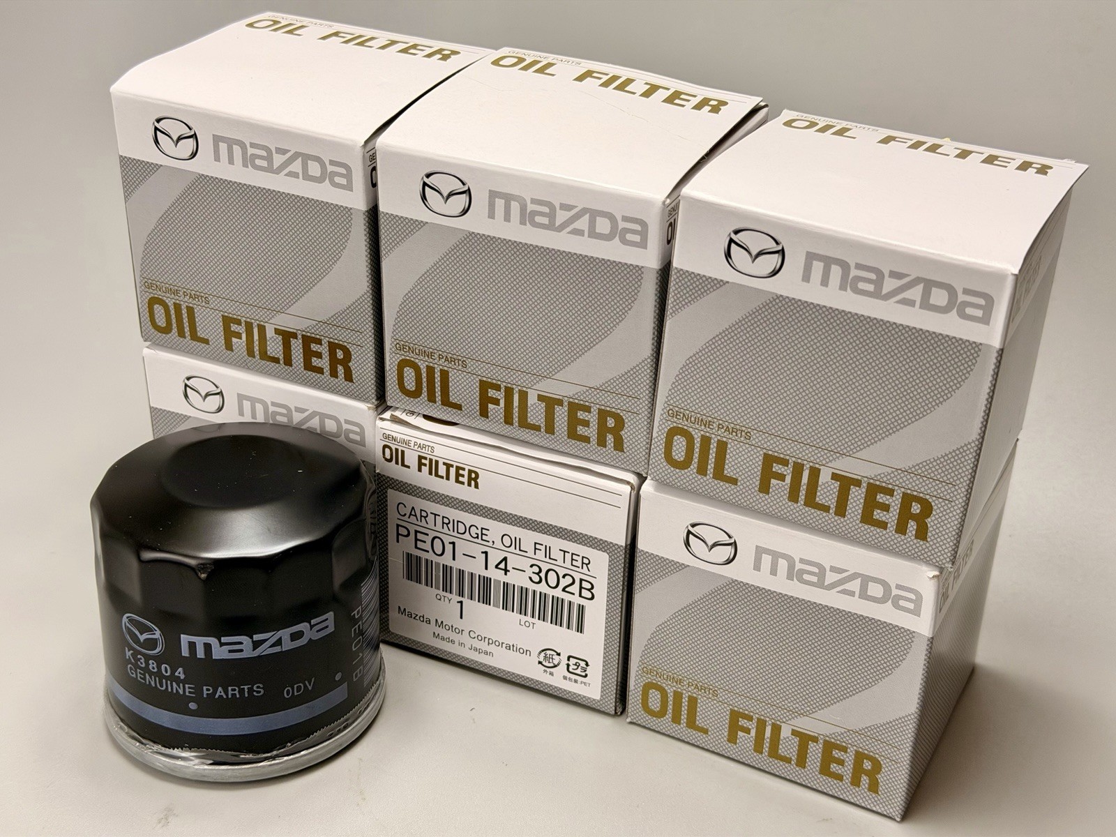 NEW Pack of 6. For Mazda Cartridge Oil Filter PE01-14-302B/302A US Stock