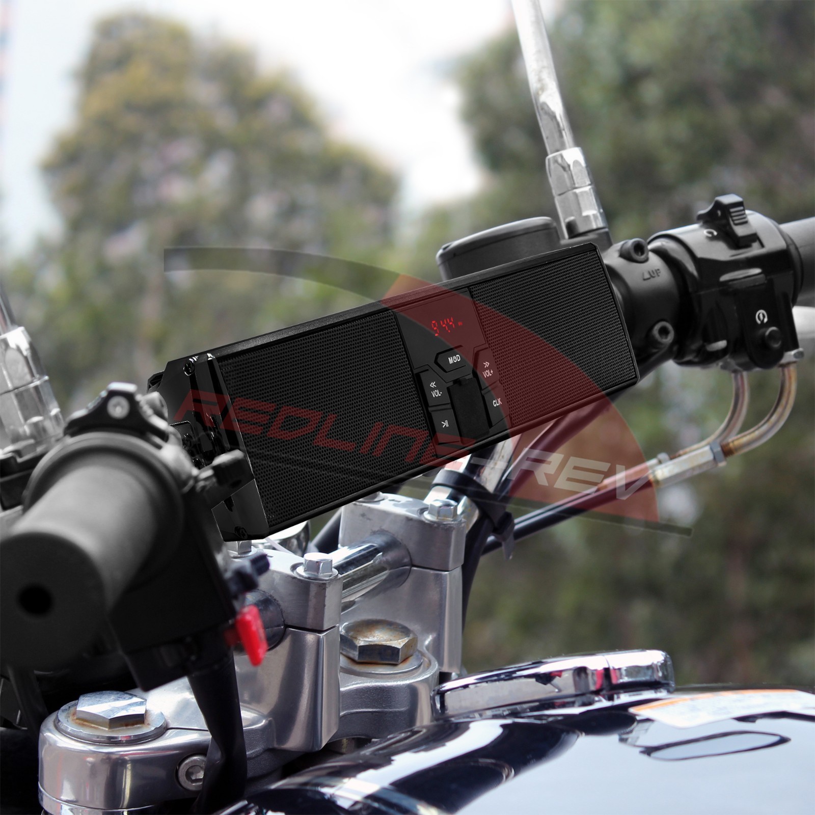 Refurb Bluetooth Waterproof Motorcycle Audio Stereo Speaker System LED FM Radio