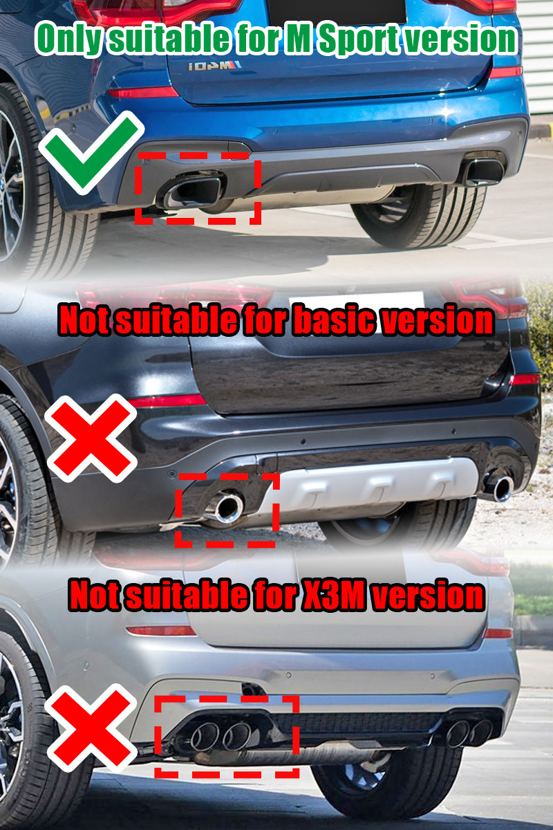 Gloss Black Rear Diffuser Lip W/Light For 18-21 BMW G01 X3 M40i M-Sport US Stock