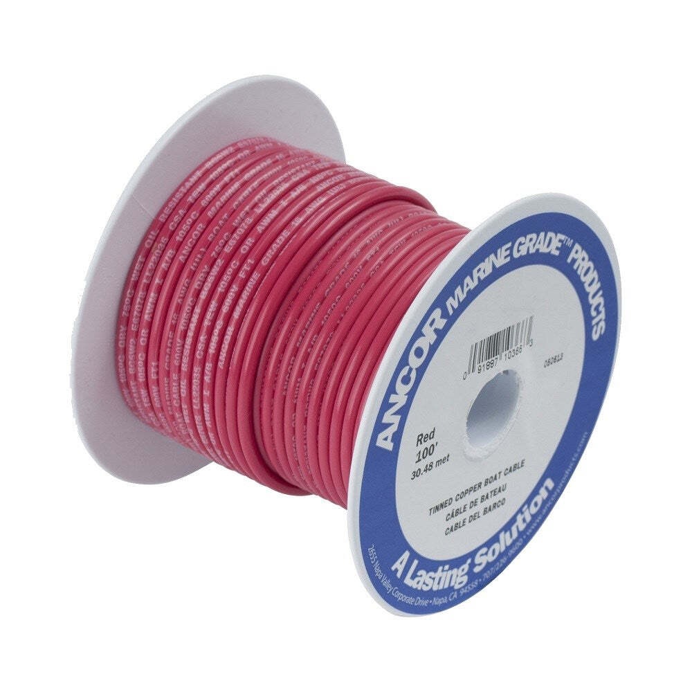Ancor Marine Grade 12AWG Tinned Copper Primary Electrical Wire Cable 100ft RED