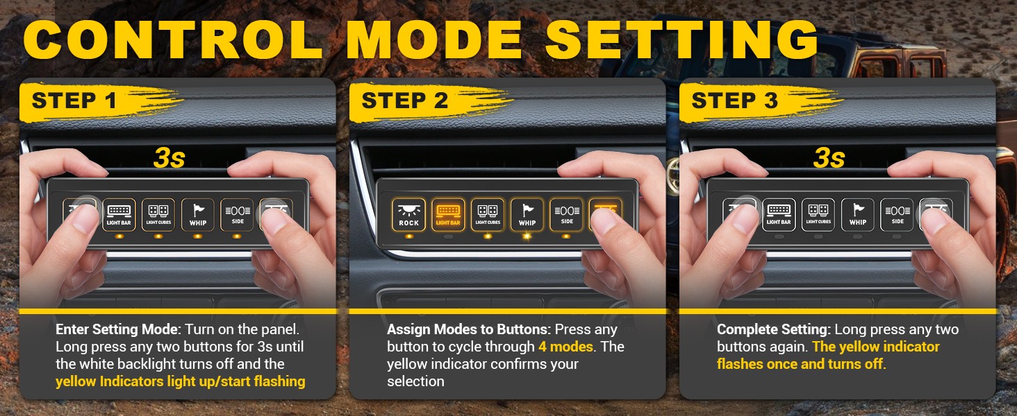 6 Gang Wireless Switch Panel,12V 80A Circuit Control Relay System Pods for Truck