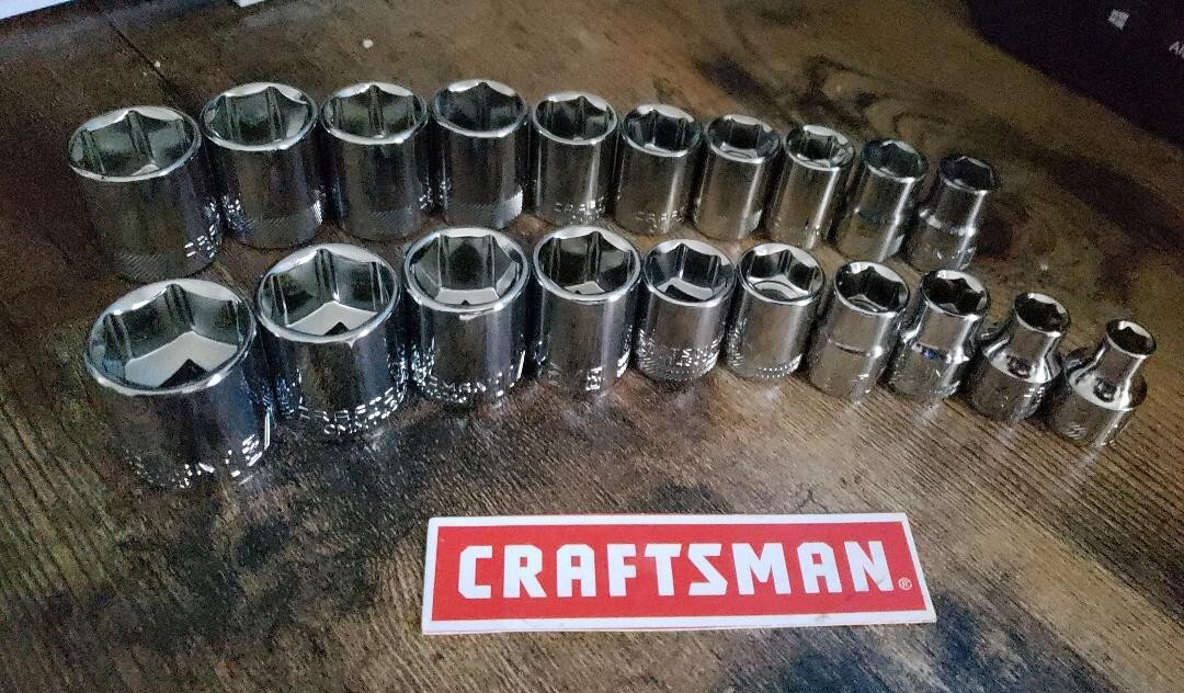 CRAFTSMAN 20pc 3/8 SAE METRIC MM 6pt ratchet wrench socket set
