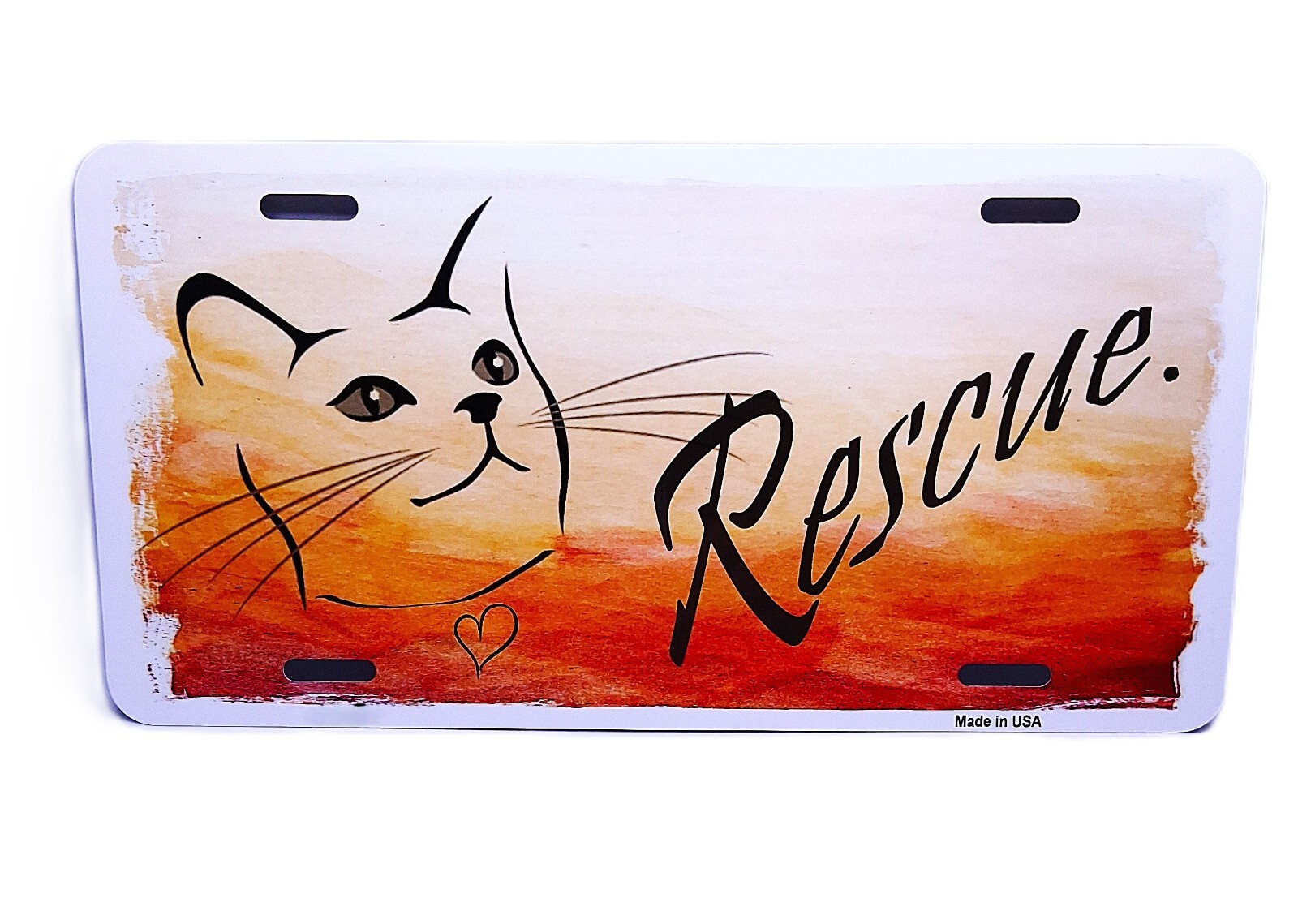 ADOPT RESCUE CAT PAWS ANIMAL LOVE FRIEND METAL CAR NOVELTY LICENSE PLATE AUTOTAG