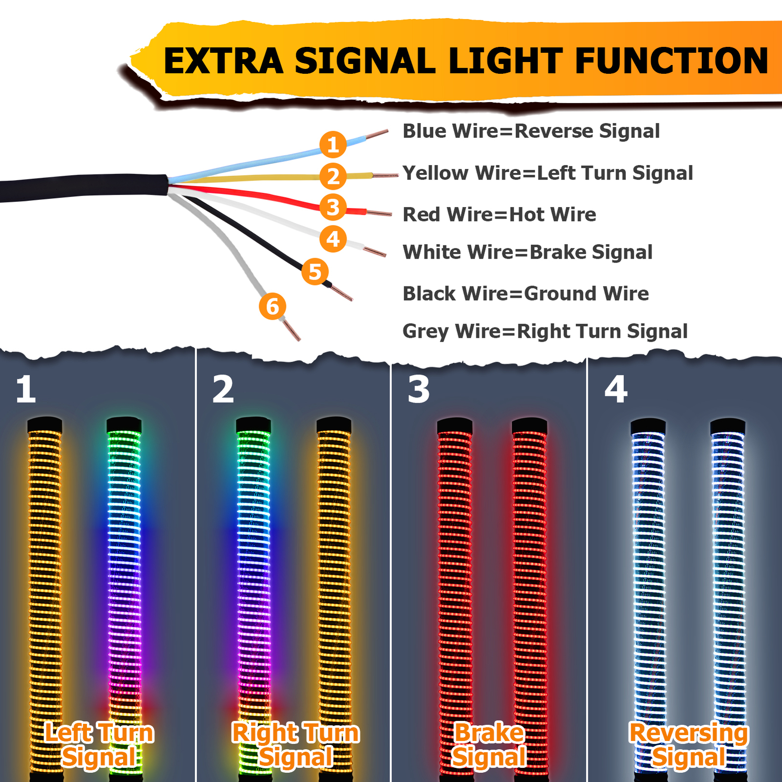 2x 2FT COB Thick LED Whip Spiral Chasing RGB Fat Whip Lights For Can Am Polaris