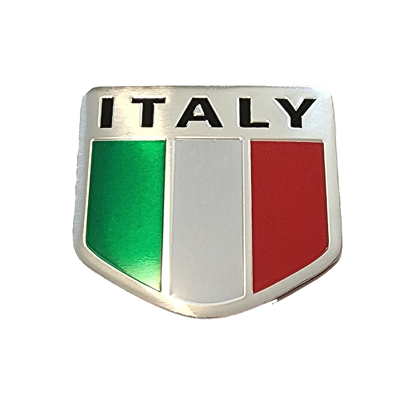 Italy Italian Flag Emblem Decal Sticker ALUMINUM 3D 2″X2″ Auto Car Self Adhesive