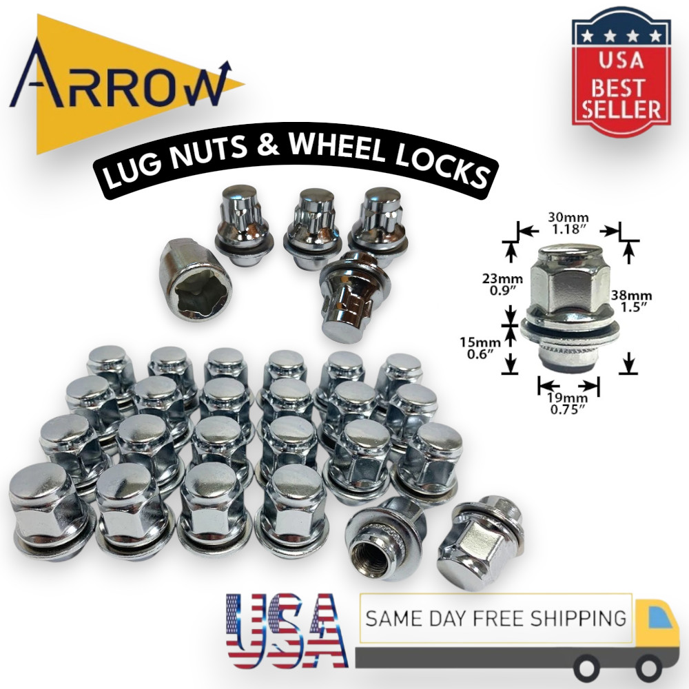 20 PCS SET OF CHROME OEM LUG NUTS & WHEEL LOCKS M12X1.5 FIT: TOYOTA/LEXUS MODELS