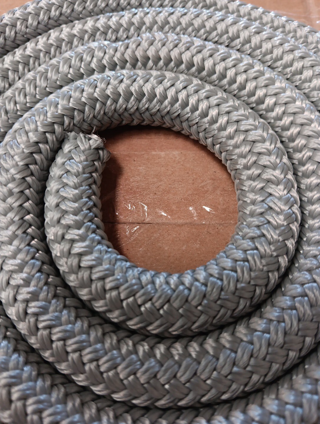 9/16 x 200 ft. Double Braid-Yacht Braid Polyester Rope. Light Gray