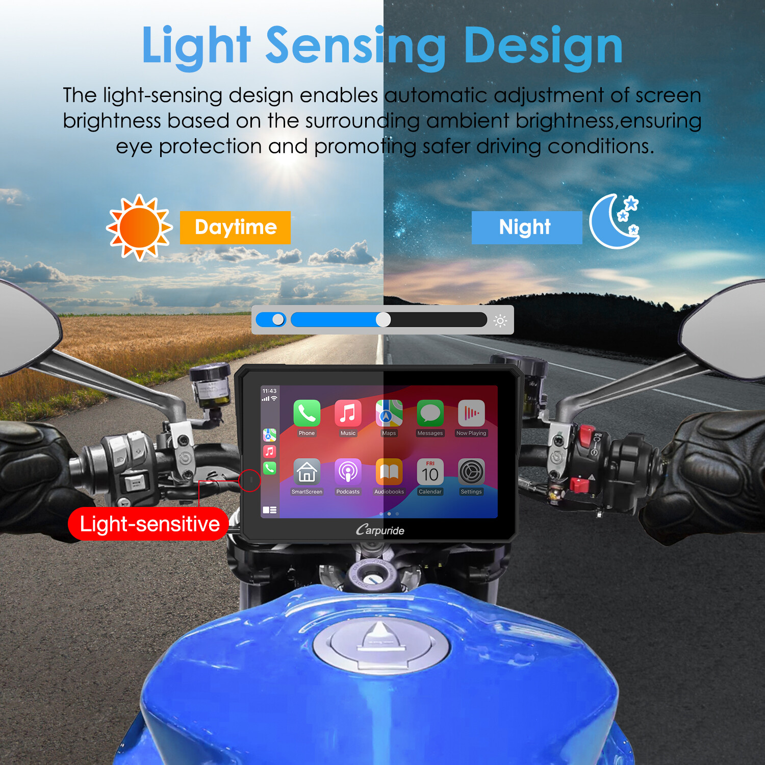 Carpuride W702Pro Wireless Carplay Android Auto Waterproof Touchscreen For Motor