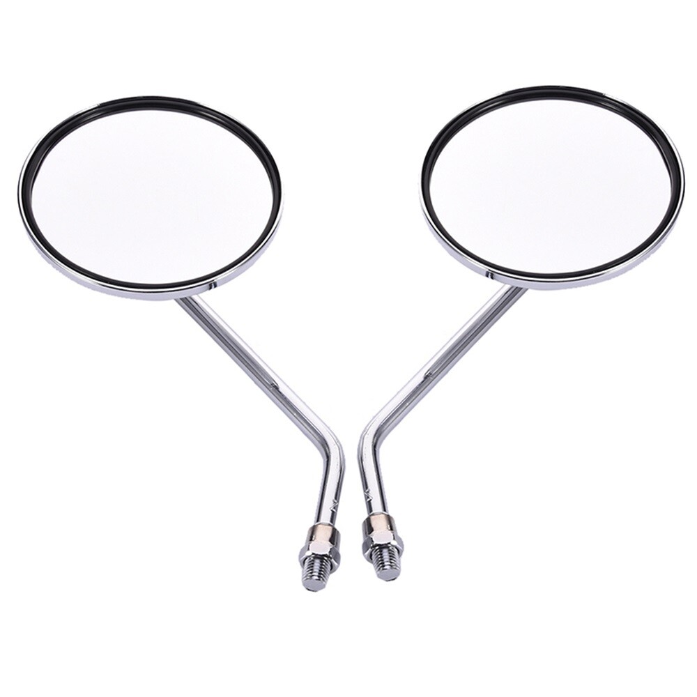 Motorcycle Chrome Round Rearview Side Mirror Universal For Vespa PX 125 Scooter