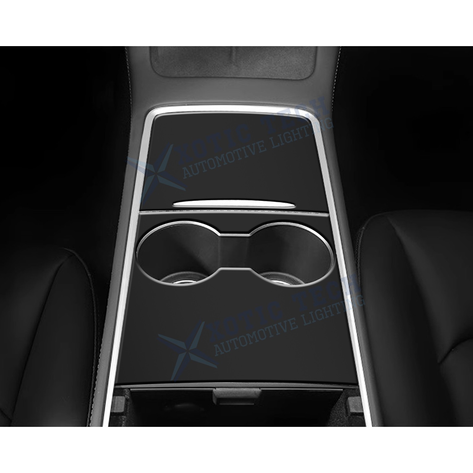 Steel+ABS Matte Black Center Console Cover For Tesla Model 3 2021-23 & Y 2021-up
