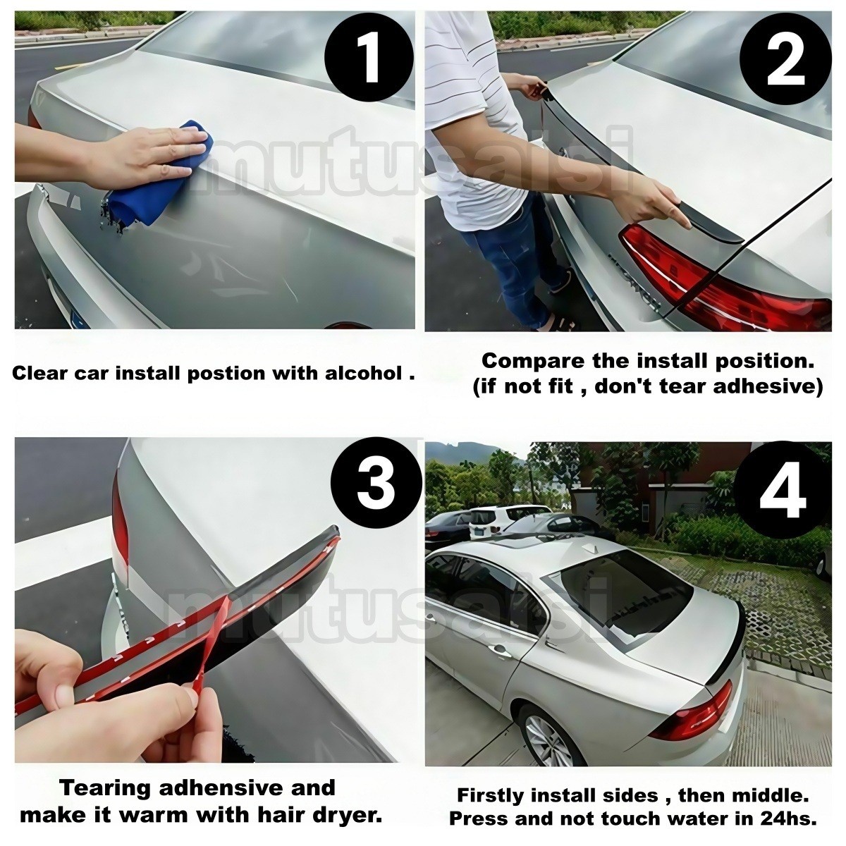 For 03-09 Mercedes W211 E280 E300 E320 E350 Gloss Black AMG Style Trunk Spoiler