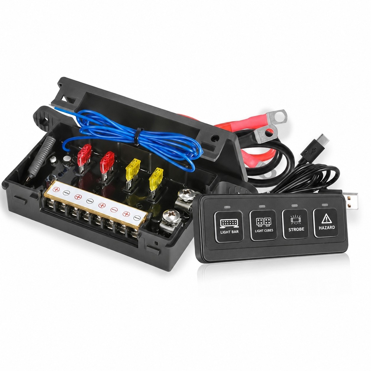 Wireless 4 Gang Switch Panel Multifunction Offroad LED Switch Pod w/Toggle Pulse