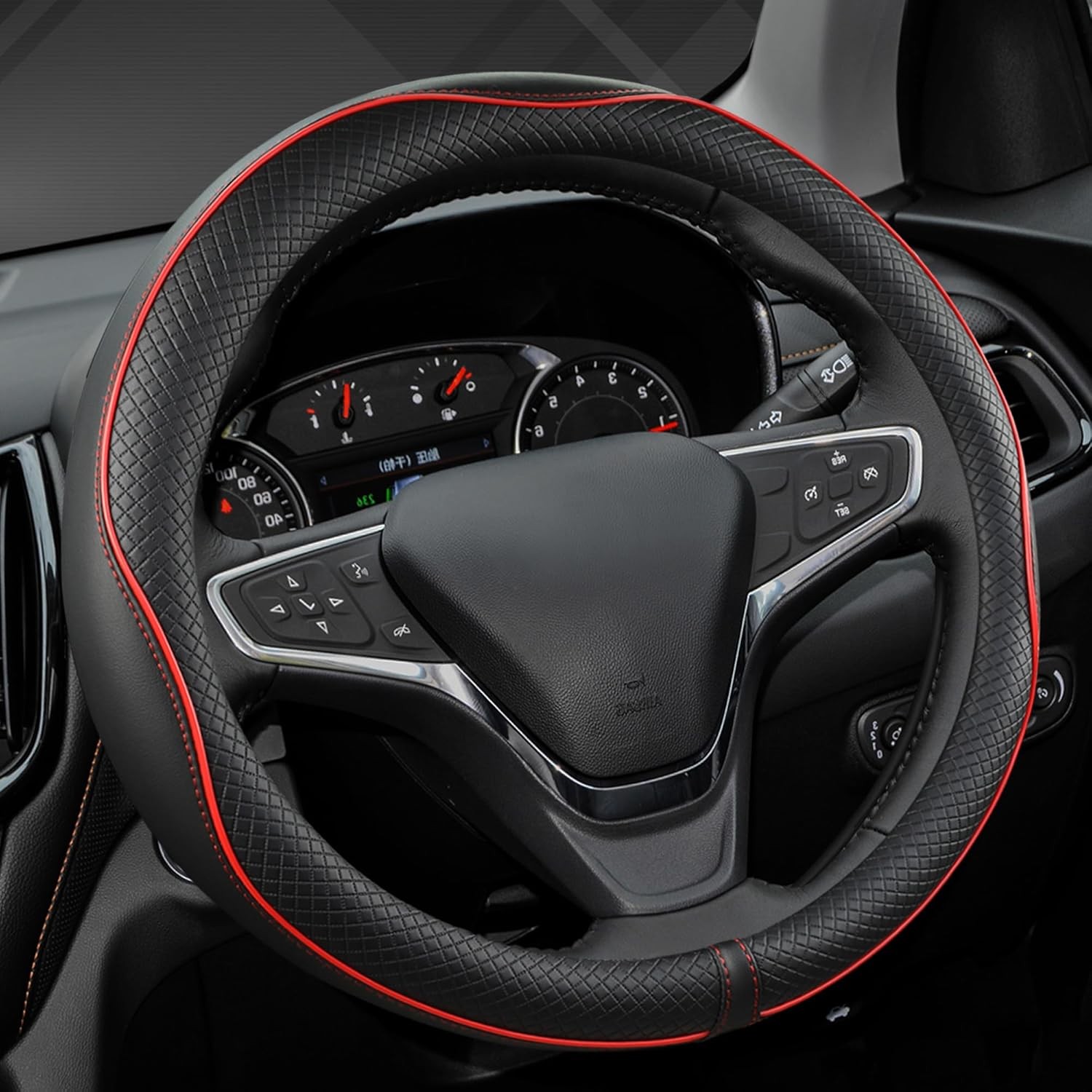 Customized Car Steering Wheel Cover Leather For Jaguar F-TYPE 14½- 16 inch Round