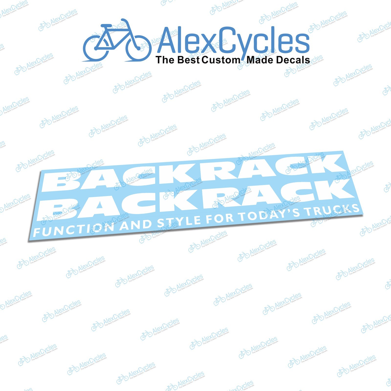 BACK RACK Replacement White Vinyl Decals STICKER Set Truck Split Word 9″ Each
