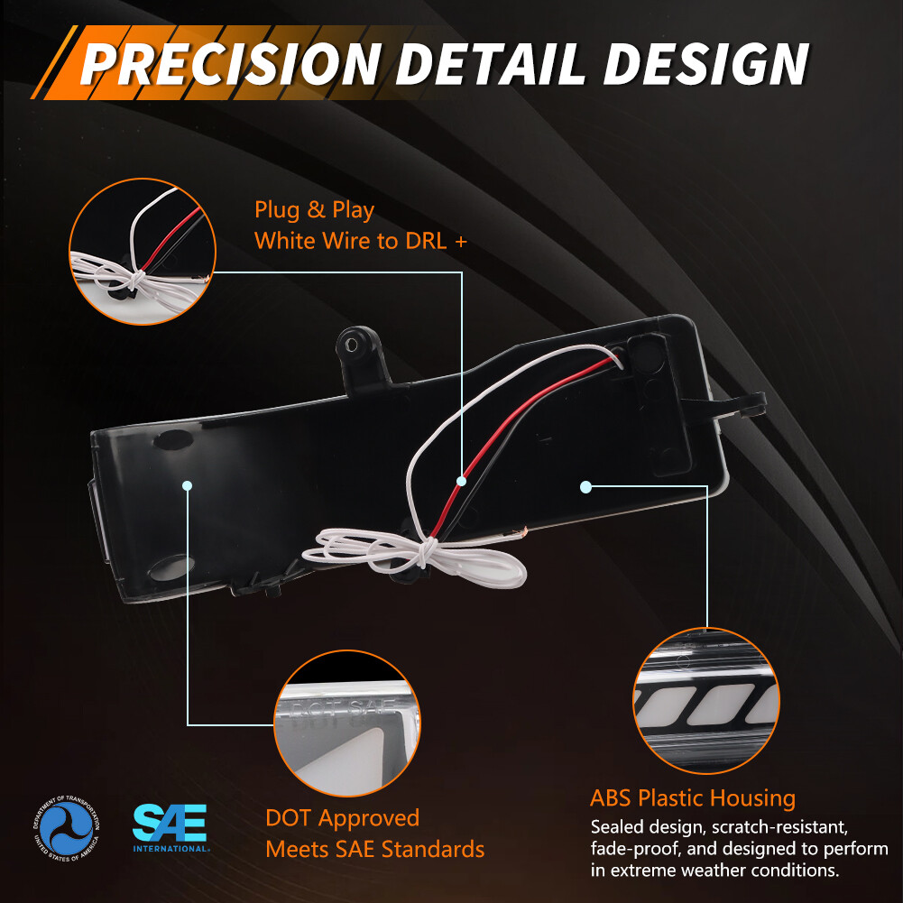 Clear Switchback White & Amber LED Side Mirror Signal Lights For 2019+ RAM 1500