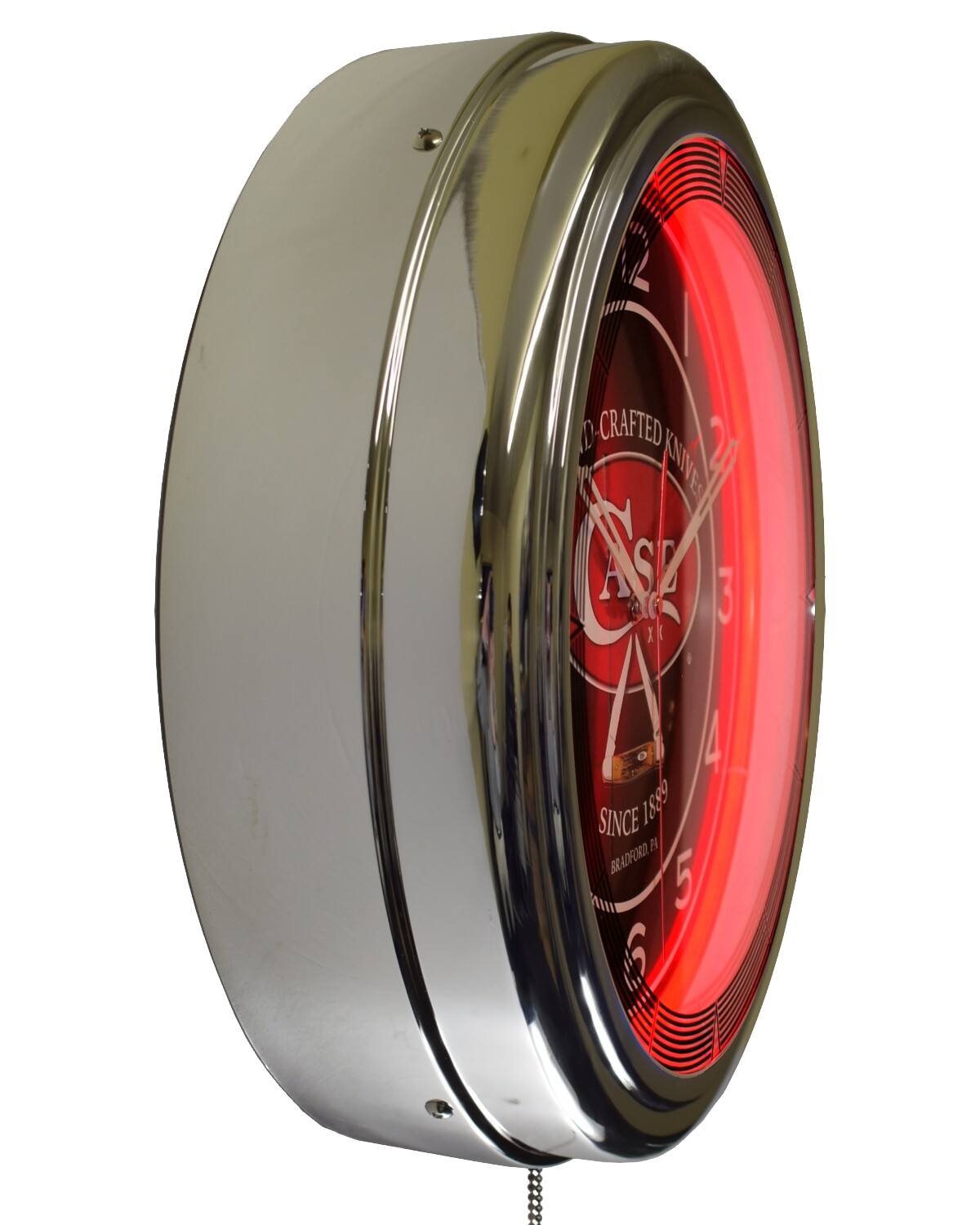 16″ CASE Hand-Crafted Knives Since 1889 Neon Clock Man Cave Decor (Red)