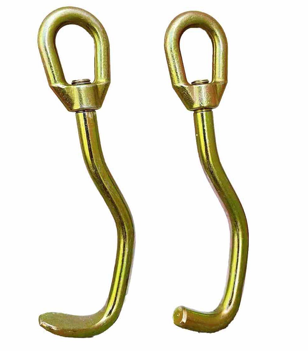 Set Of 2 J-Style Round & Flat Nose Sheet Metal J Hook Auto Repair Pulling Tools